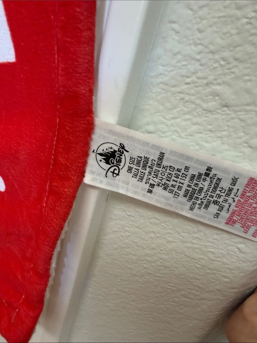 Disney Store Red and White Holiday Throw Blanket featuring Mickey & Minnie